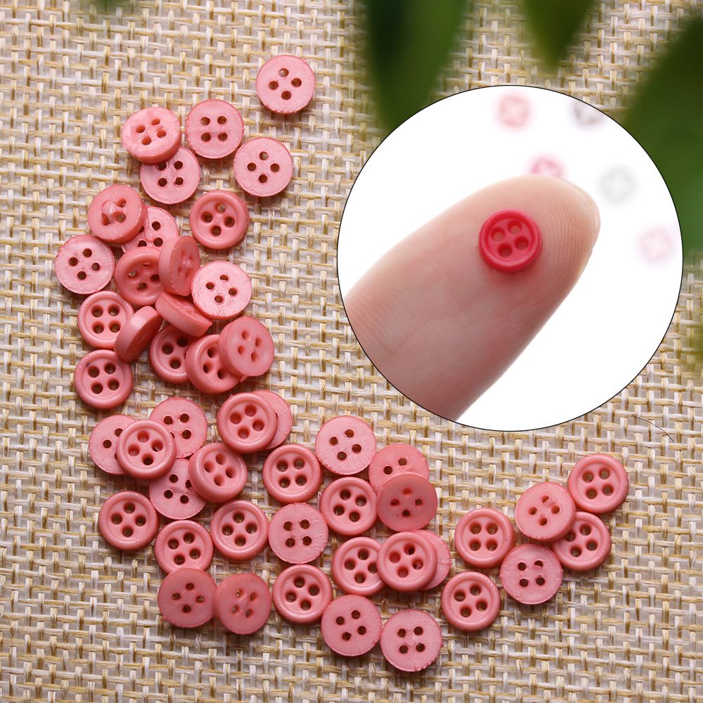 Set 50 nút nhựa 6mm màu sắc kẹo ngọt dễ thương dùng để may quần áo búp bê