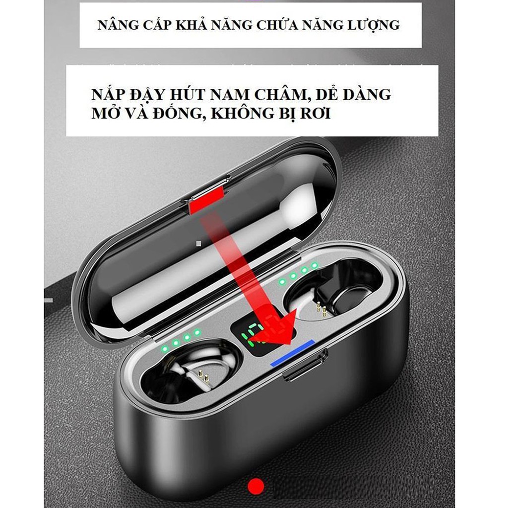 Tai nghe Không dây Amoi F9 - Bluetooth 5.0 Bản Quốc Tế 2021  - Cảm biến Vân Tay - Pin 280 giờ - Chống nước IPX7