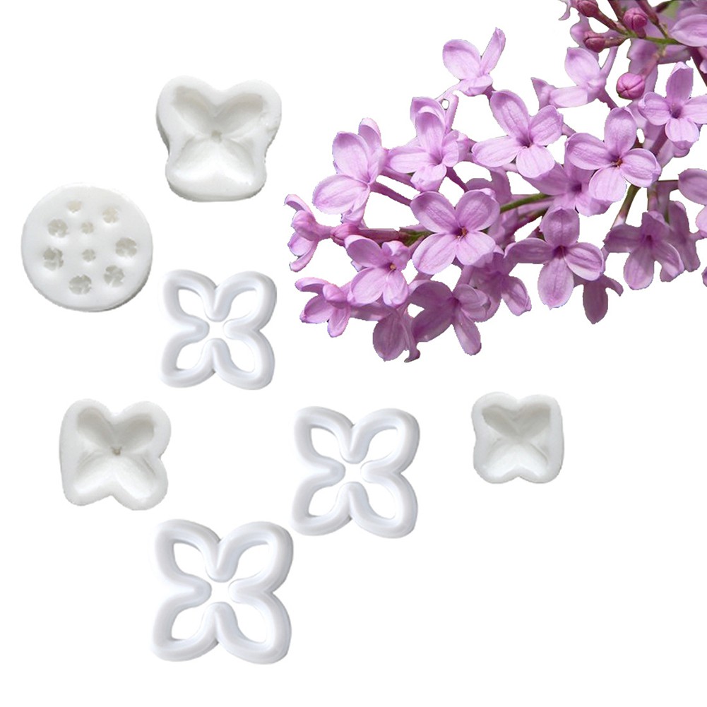 KALAIEN 7 Chiếc Hoa Lanc Fondant Khuôn Hoa Cánh Hoa Khuôn Silicon Bộ Sáng Tạo Trang Trí Bánh Ăn Được Thích Hợp Theo Chủ Đề Bánh