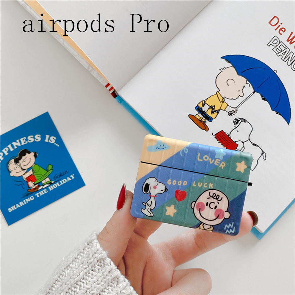 Hoạt Hình Vỏ Bảo Vệ Hộp Sạc Tai Nghe Airpods 2 1 / Pro Bằng Silicon Kiểu Vali Họa Tiết Vui Nhộn Dễ Thương