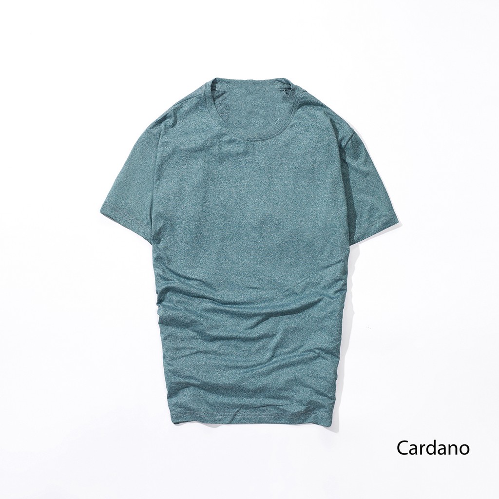 Áo thun nam tay ngắn không cổ trơn Cardano vải không xù nhập khẩu châu âu