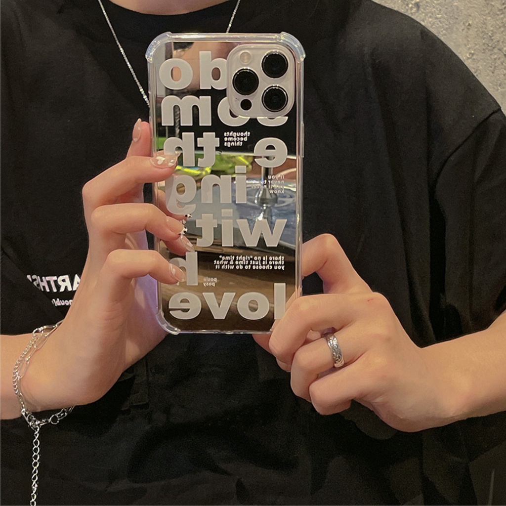 Ốp lưng gương chống sốc Chữ siêu xinh cho nhiều dòng máy của Iphone/samsung/oppo/realme/vivo/xiaomi
