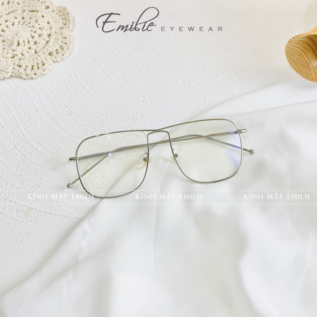 Gọng kính kim loại nam nữ dáng to sang chảnh Kính mắt Emilie phụ kiện thời trang 2001
