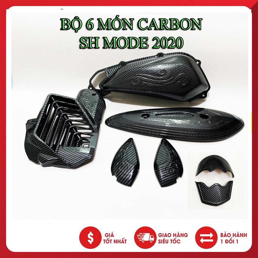 Ốp Trang Trí Xe Sh mode 2020 - 2023 Carbon Nhựa Đẹp Gồm 6 món như ảnh