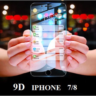 [KÍNH IPHONE 7/8] Kính cường lực 9D trong suốt iphone chống tia uv và ánh sáng xanh( kèm hộp và combo hỗ trợ dán kính)