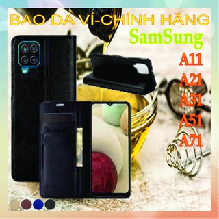 Bao da, ví đựng tiền, điện thoại samsung A11, A21,  A31,  A51,  A71 (hàng chính hãng).