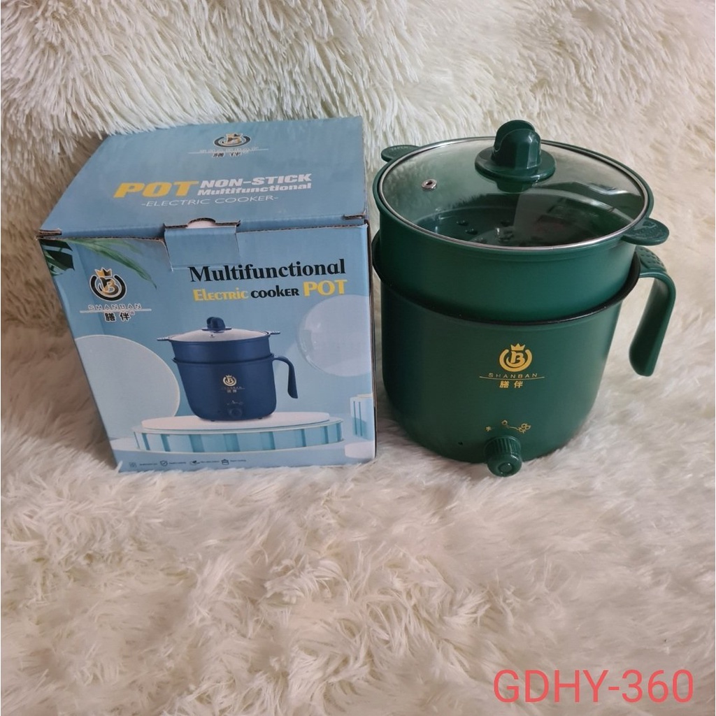 Nồi lẩu ca lẩu cầm tay 2 tầng 1.8L,  vân đá chống nóng, chống cháy, chống dính
