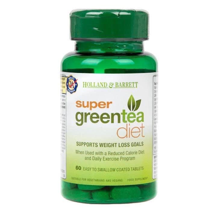 VIÊN UỐNG GIẢM CÂN TIÊU MỠ HOLLAND & BARRET SUPER GREEN TEA DIET - GIẢM CÂN AN TOÀN LÀNH TÍNH