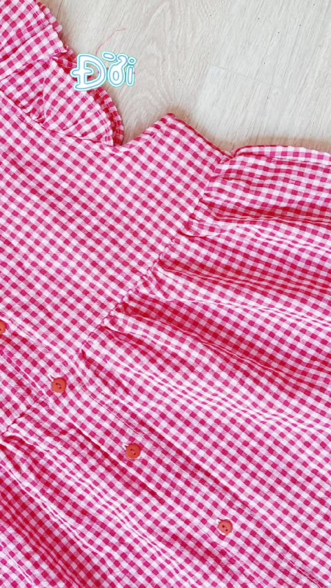 [Mã TOPS06 giảm đến 10k đơn 99k] Áo kiểu babydoll dáng rộng tay cánh tiên cổ vuông hoạ tiết kẻ caro phong cách Hàn Quốc | BigBuy360 - bigbuy360.vn