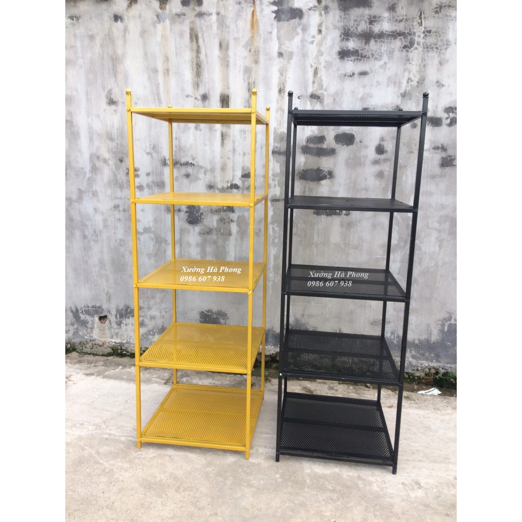 Kệ treo shop quần áo, kệ lưới vuông 5 tầng