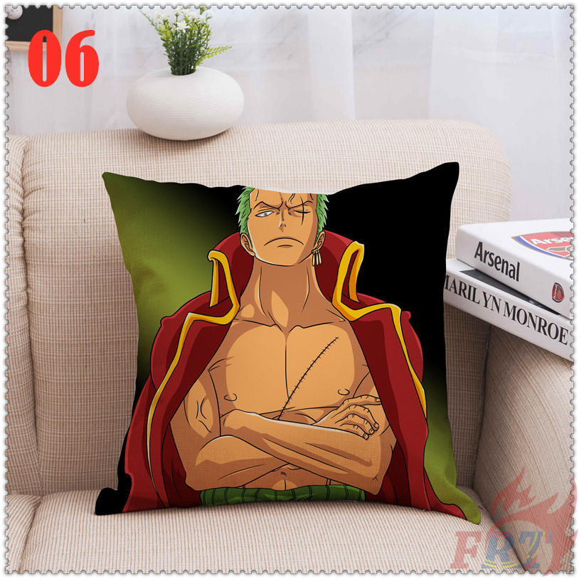 1 Vỏ Gối In Hình One Piece Luffy / Zoro / Sanji / Ace Trang Trí Nhà Cửa