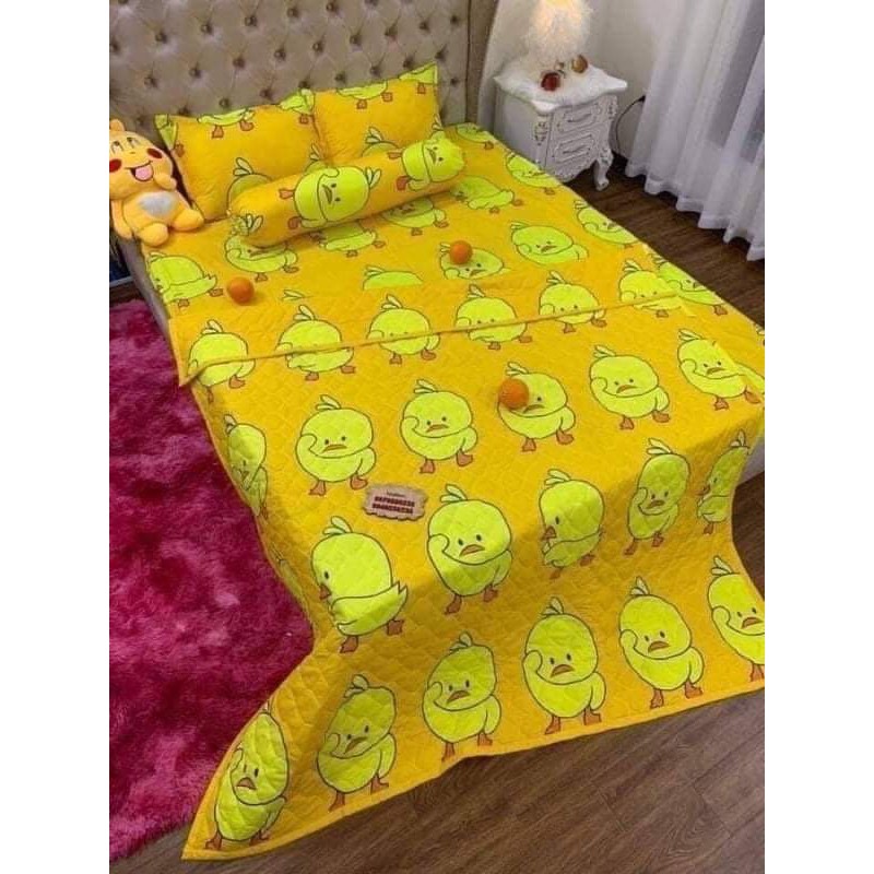 Sản phẩm ga gối 4 món  họa tiết dễ  thương dành cho bé - Shop Nệm Khánh Ngọc