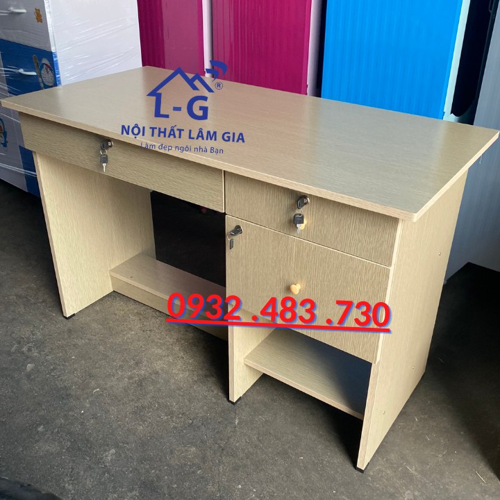 Bàn làm việc ngang 1m2x75x60 màu kem giá rẻ _new freeship HCM