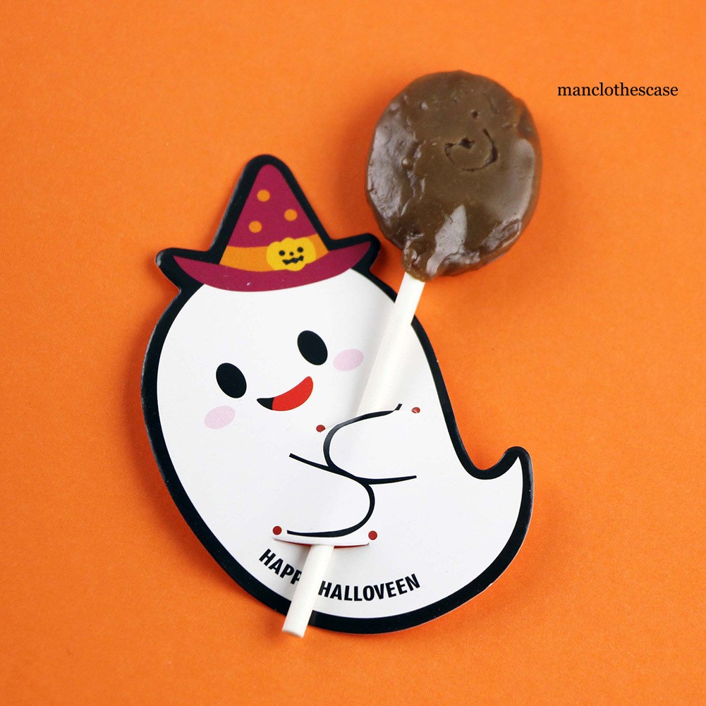 Bộ 50 Giá Đỡ Kẹo Mút Bằng Giấy In Họa Tiết Halloween Độc Đáo Trang Trí Nhà Cửa