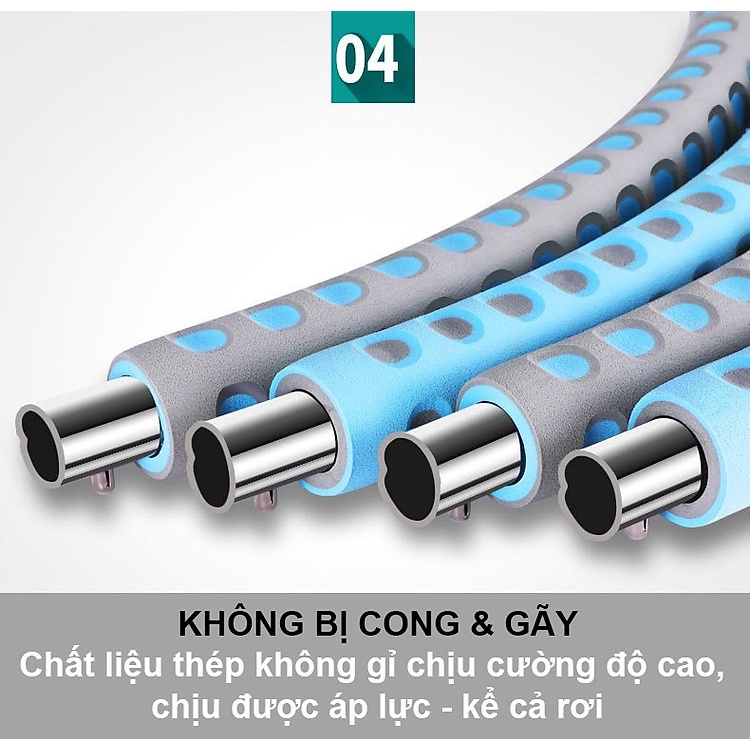 Vòng Tập Lắc Eo Lắp Ghép Ống Thép Bọc Mút Xốp Cao Cấp Đường Kính 96cm