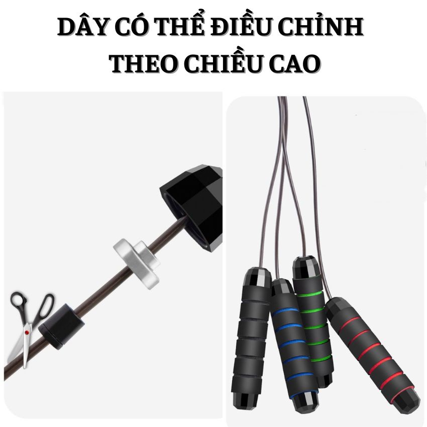 Dây Nhảy Giảm Cân, Đốt Mỡ Bụng Lõi Thép Có Tạ 2.8m - Tập Thể Dục, Tập Gym Tại Nhà