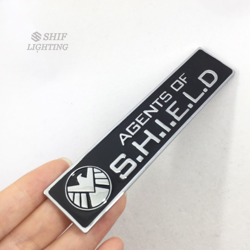 Miếng dán logo xe ô tô bằng kim loại họa tiết Agent of Shield