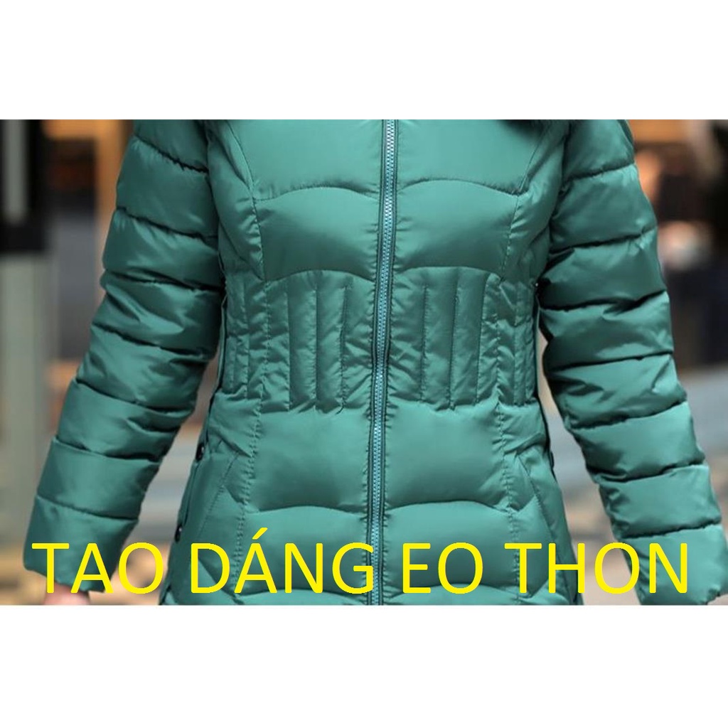 Áo Phao Nữ Hàn Quốc Dáng Dài Cao Cấp - Dầy Ấm Có Lông Mũ - Nhập Khẩu Màu Xanh Kéc Và Nhiều Màu Đẹp - MÃ PHAODAIHANQUOC01