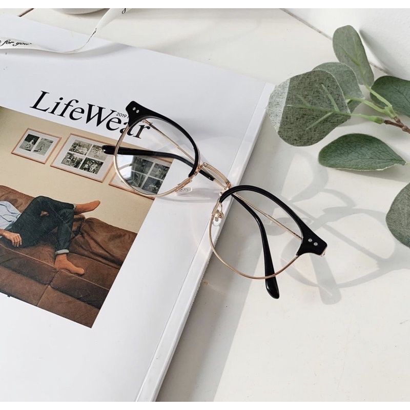 Gong kính cận nam nữ, clubmaster 20023 chống ánh sáng xanh, UV400 Jolie eyewear-Lắp tròng theo yêu cầu