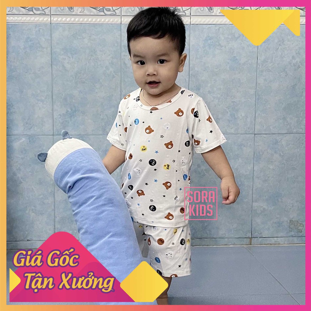 Bộ Quần Áo Cộc Tay Minky Mom, bộ cộc tay cho bé trai bé gái hình thú nhỏ đáng yêu co dãn, thẫm hút tốt