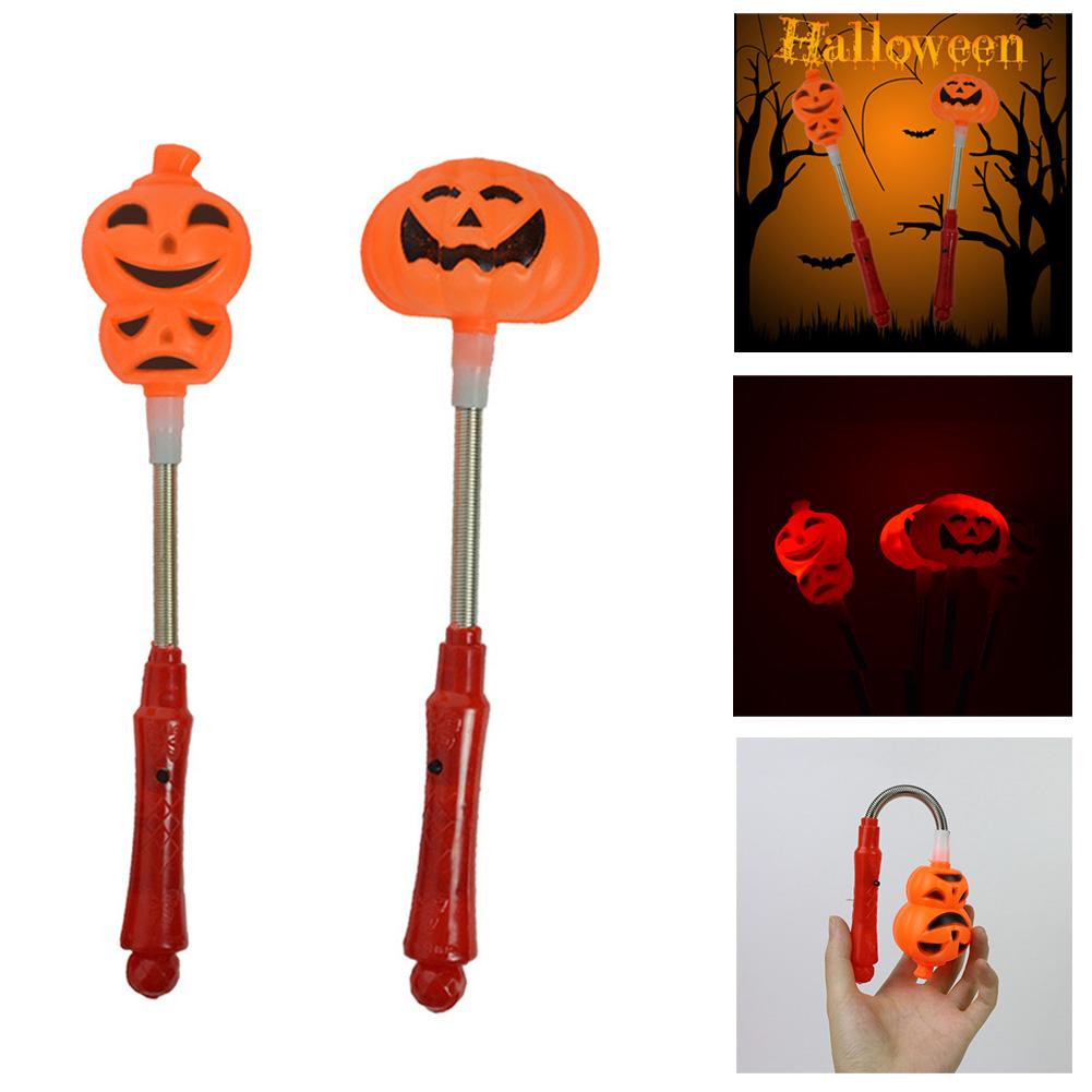 Halloween Pumpkin Light Illuminated Hand Stick Rod Child Pumpkins Clothing Accessories Props Gift