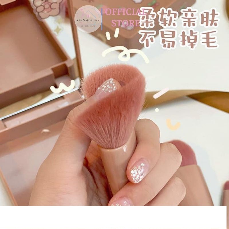 Bộ cọ trang điểm makeup cá nhân combo bộ 6 món kèm hộp gương màu hồng XIAOMIMI D1.100