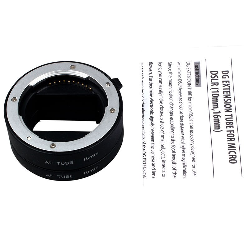 Black Metal AF Auto-focus Macro Extension Tube Set 10mm&16mm for Sony E-mount Camera NEX 3/3N/5/5N a