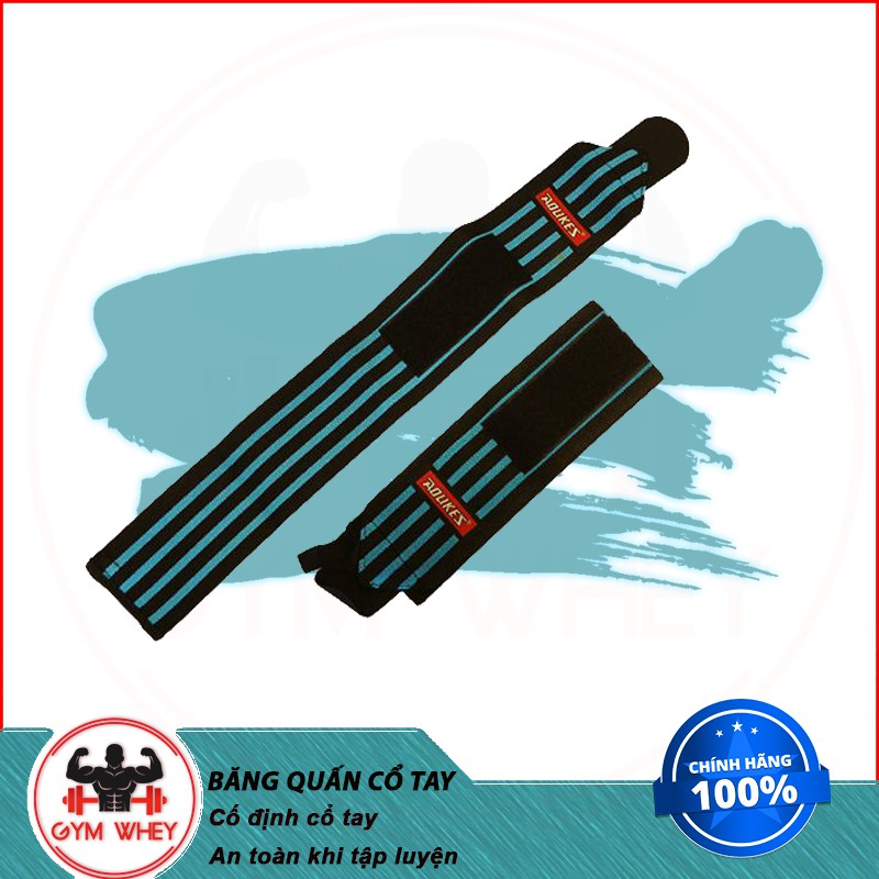 Bảo vệ cổ tay cao cấp Phụ Kiện Gym Aolikes Băng Quấn cổ tay 4 sọc (2 chiếc) (1539). Authentic 100%