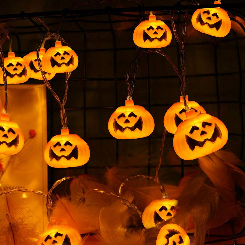 Dây Đèn Led 16 Bóng Hình Quả Bí Ngô Dài 2.9m Trang Trí Halloween Độc Đáo