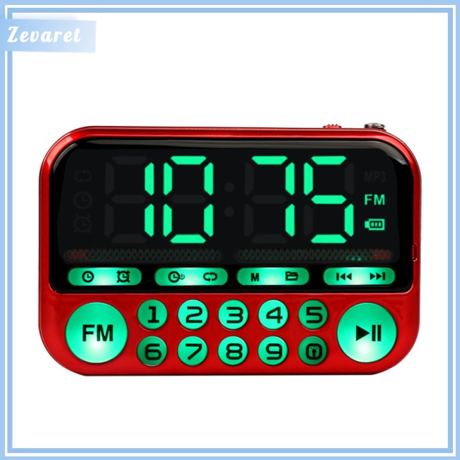 Loa Zevaret Mini Cầm Tay Màn Hình Kỹ Thuật Số Tích Hợp Đài FM USB TF MP3