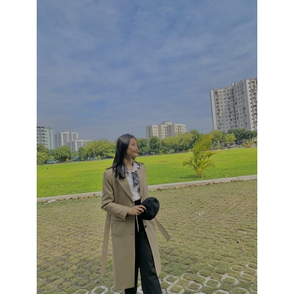 [Oder-Ảnh thật+feedback] Áo vest,Áo blazer dáng dài kèm đai phong cách Hàn Quốc