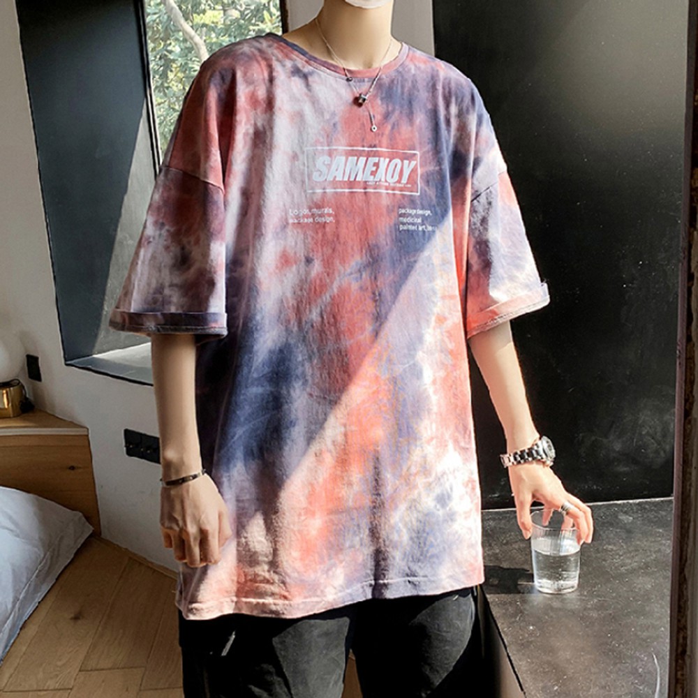 Áo Thun Nam Ngắn Tay SAMEXOY In Loang Hai Màu Cá Tính Style Hàn Quốc ZENKODLMEN AO TOP NAM 90000168