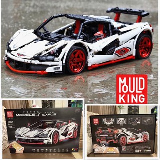 (CÓ SẴN) Mẫu Lắp Ráp Siêu Xe Mould king 13067 RC White Racing Car MOC-3918 ICARUS