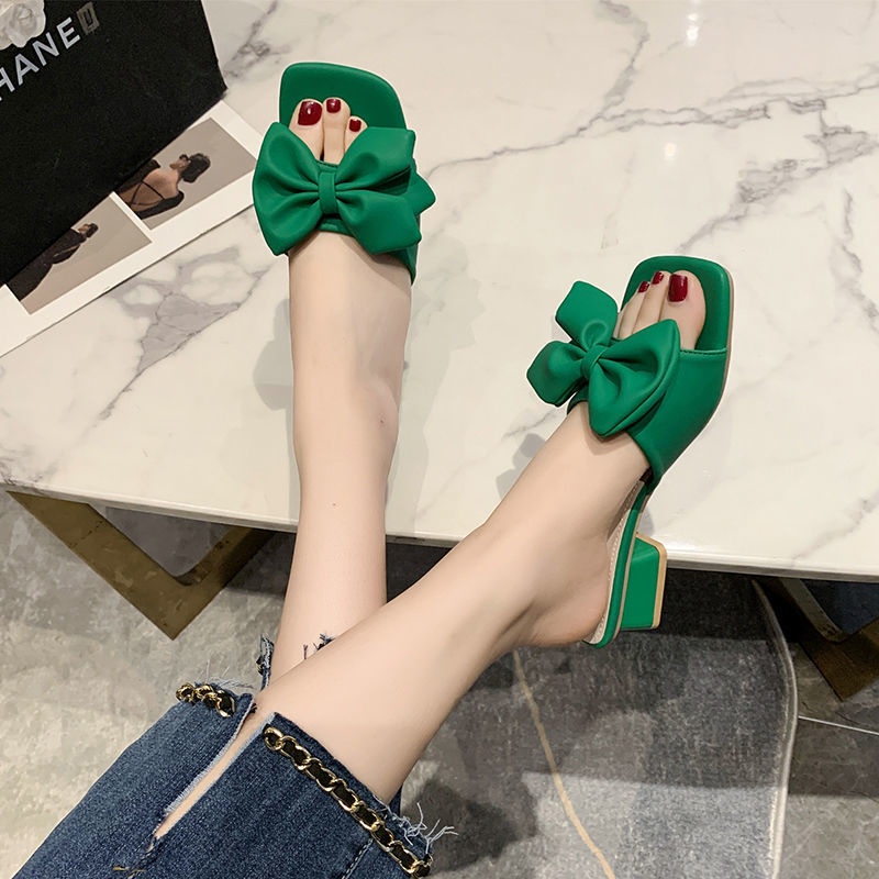 Dép Sandal Đế Dày Đính Nơ Thời Trang Mùa Hè Cho Nữ