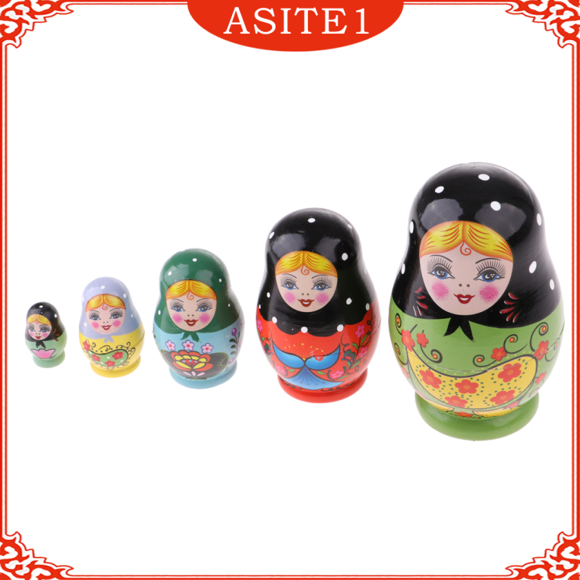 Bộ 5 Búp Bê Nga Matryoshka Bằng Gỗ