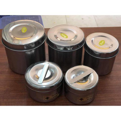 Hũ inox dùng đựng bông, dụng cụ phun xăm, dụng cụ y tế