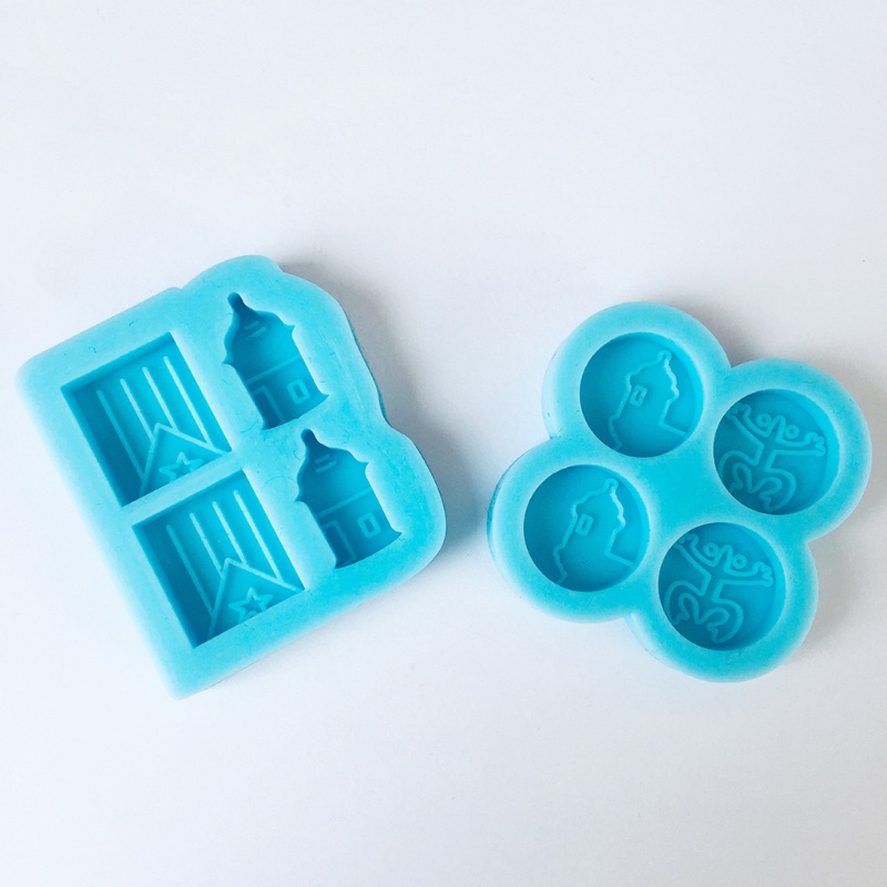 Khuôn Silicone Hình Lá Cờ / Ếch / Lâu Đài Mini Làm Đồ Trang Sức Thủ Công