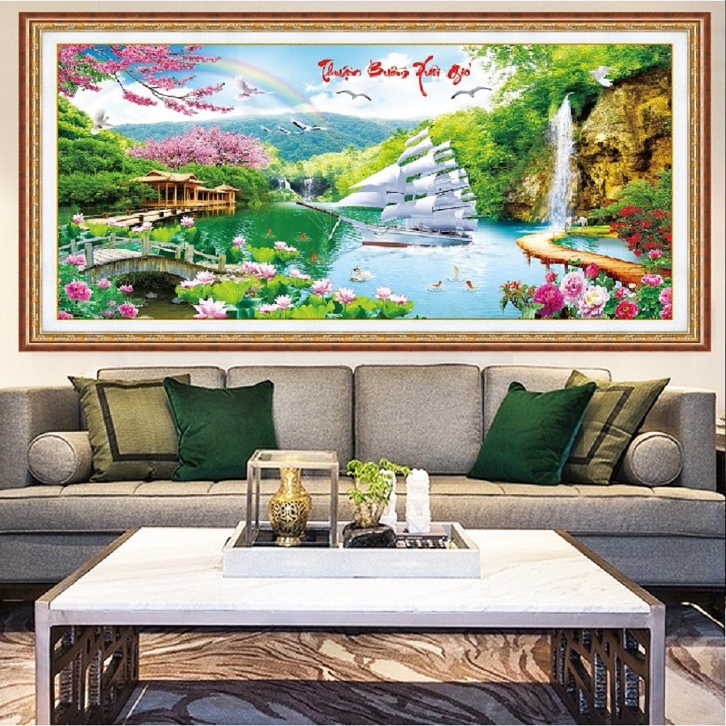 Tranh Thêu Chữ Thập Thuận Buồm Xuôi Gió (THÊU KÍN)