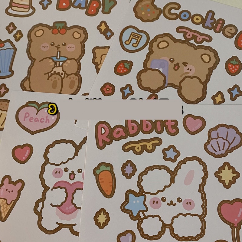 Bộ Sticker Dán Trang Trí Sổ Tay Bình Nước Siêu Dễ Thương