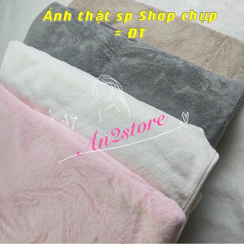 Khăn tắm khổ lớn 90 x 180cm siêu thấm hút mềm mịn chất nhung sanhoo đejp dành cho cả nam và nữ - khăn tắm đôi