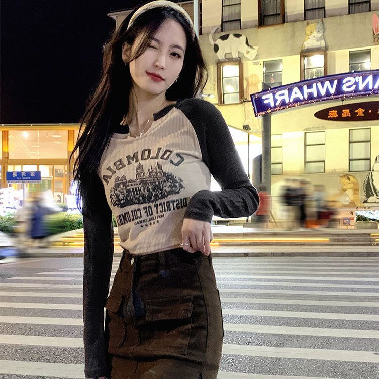 Áo Thun DàI Tay Cổ Chữ v ThờI Trang Cho Nữ JL-TX-493