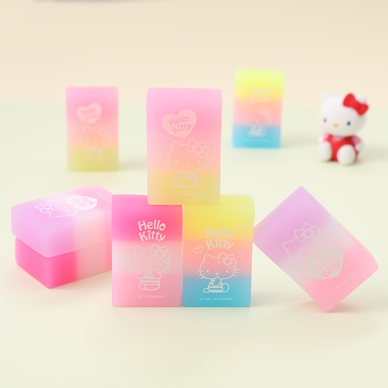 Gôm tẩy 3 màu gradient trong suốt xinh xắn