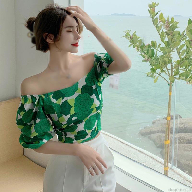 Áo Voan Tay Ngắn Cổ Vuông Dáng Ôm Quyến Rũ Trẻ Trung Cho Bạn Gái