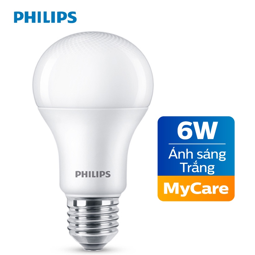 SP KHÔNG VỎ HỘP - Bóng đèn LED Philips MyCare 6W 6500K E27 A60 - Ánh sáng trắng