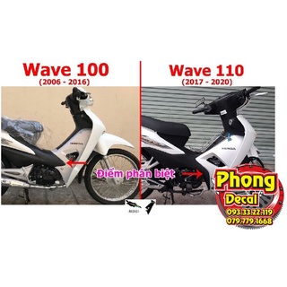 Tem Rời Wave RS Dán Xe Đen Cam