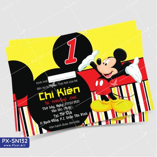 Thiệp thôi nôi –  sinh nhật Pluxi bé Trai tuổi Chuột PX_SN�132