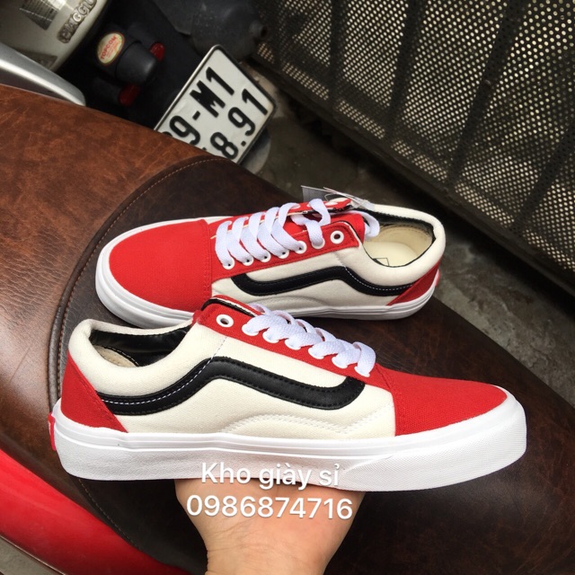 [SALE SỐC] GIÀY VANS OLD SKOOL PHA ĐỎ ĐEN size 36->43 NAM NỮ | WebRaoVat - webraovat.net.vn