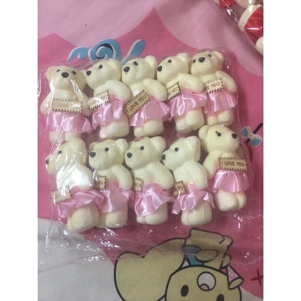 10 con Gấu bông nhỏ, gấu bông cặp giá sỉ rẻ nhất làm hoa sáp, hoa gấu bông