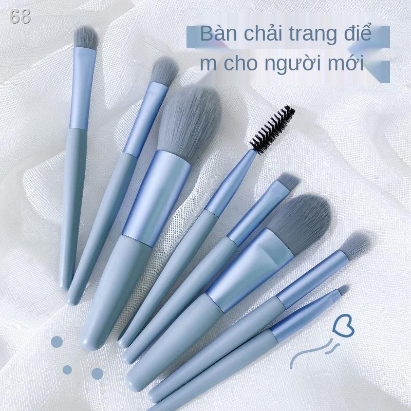 ins8pcs bộ cọ trang điểm mini đánh bóng mắt bột phấn má hồng lông mày nền bàn chải di động dụng cụ làm đẹp tóc m