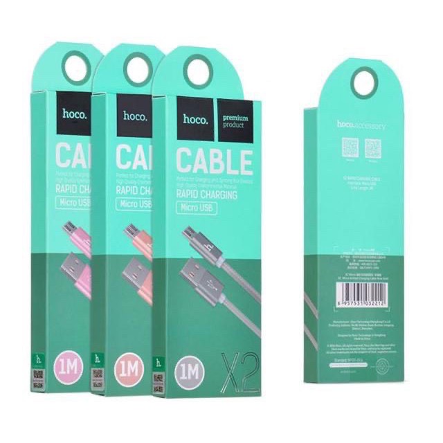 Cáp Sạc Hoco X2 - Dây Dù -1M - Cáp Androi-Lighting-TypeC Chính Hãng